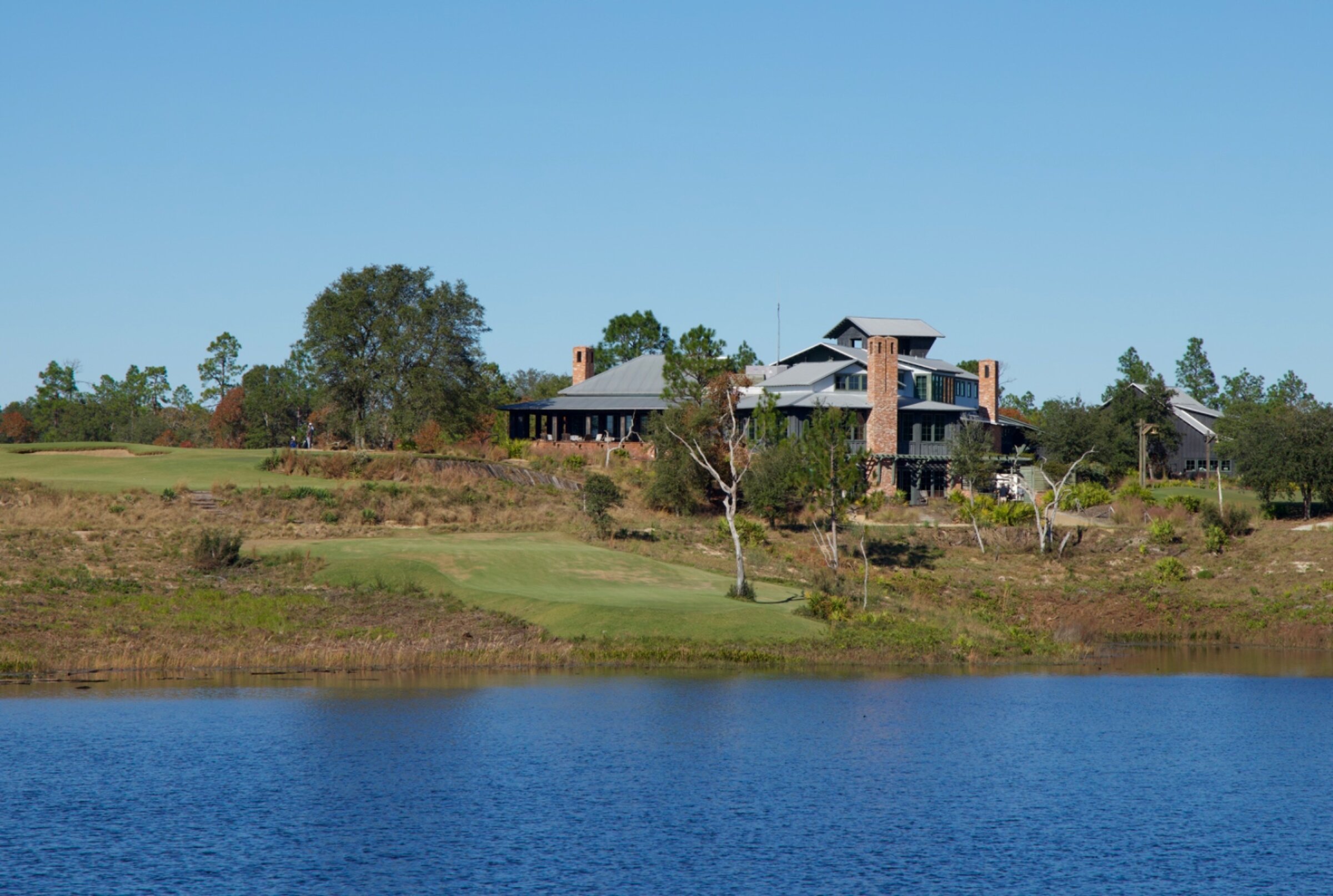 Clubhouse overlooking the water at the host course